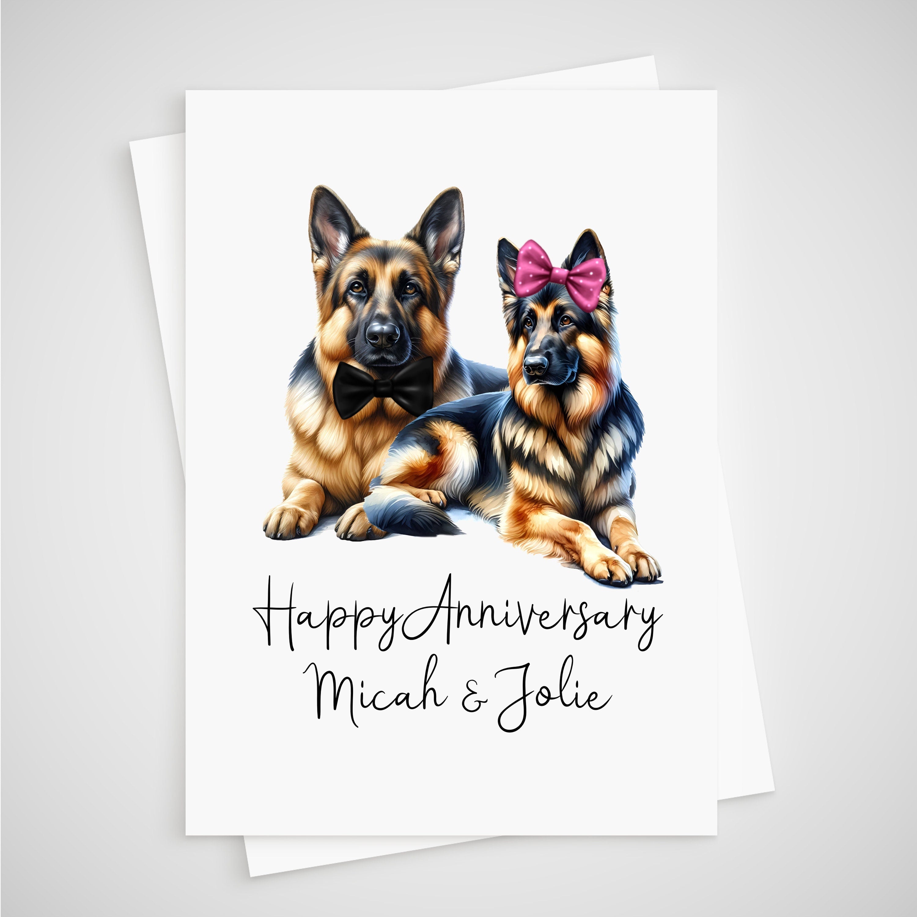 Alsatian Anniversary Card Personalised Dog German Shepherd