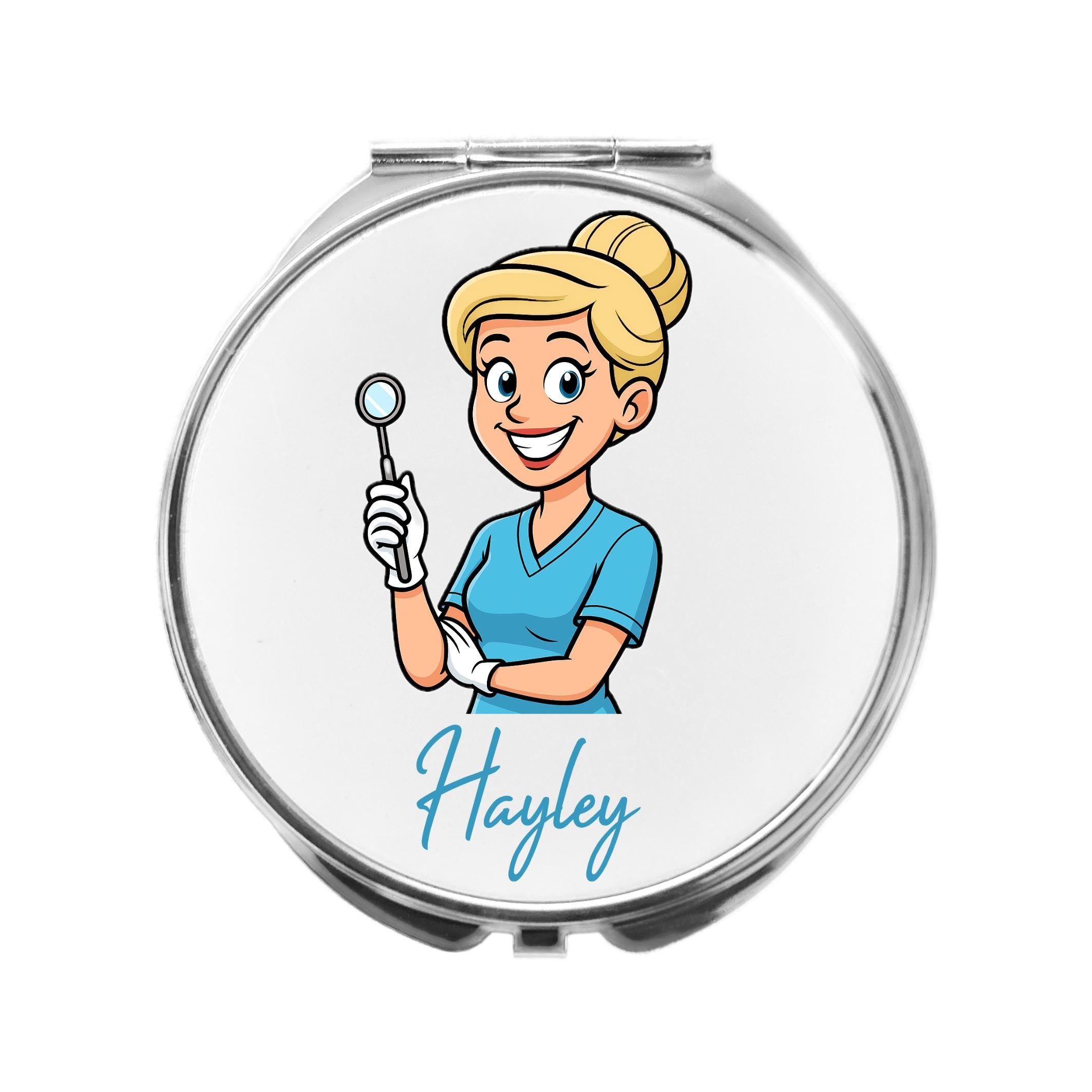 Dentist Mirror Personalised Compact Gift for Dental Nurse Hygienist