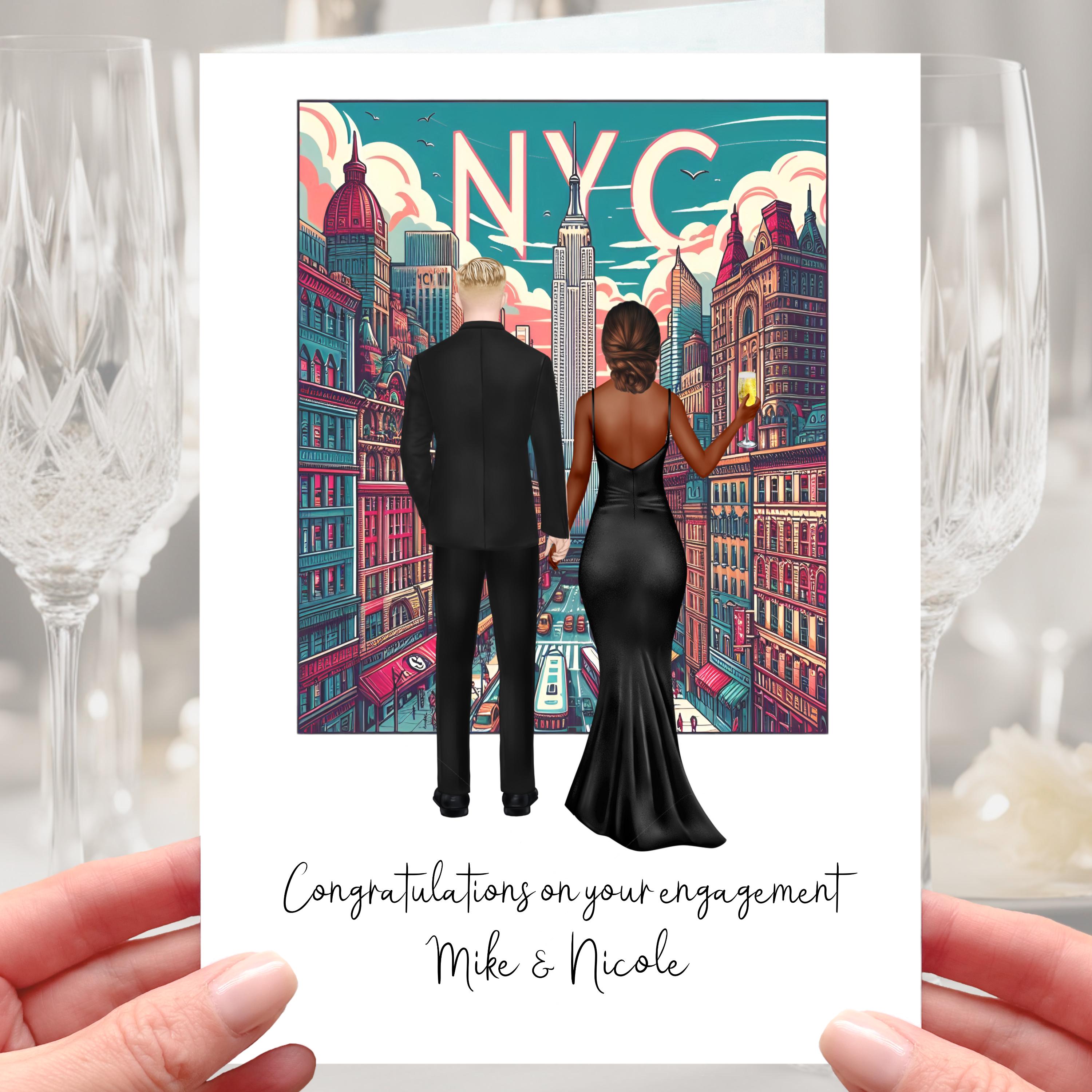 New York Engagement Card Personalised NYC