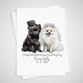 Pomeranian Wedding Card Personalised Dog Bride & Groom