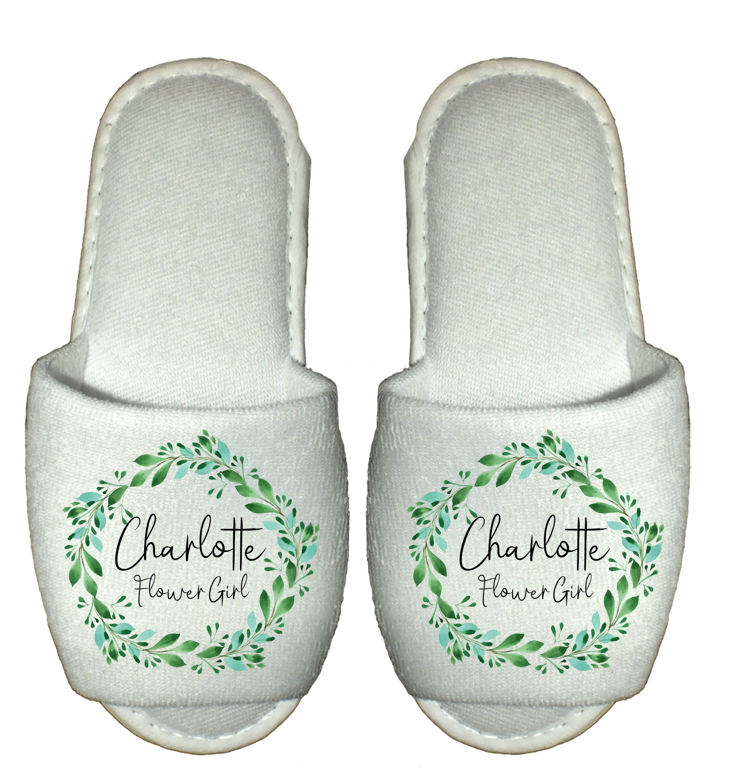 Personalized Wedding Spa Slippers: Floral Bridal Party Gift