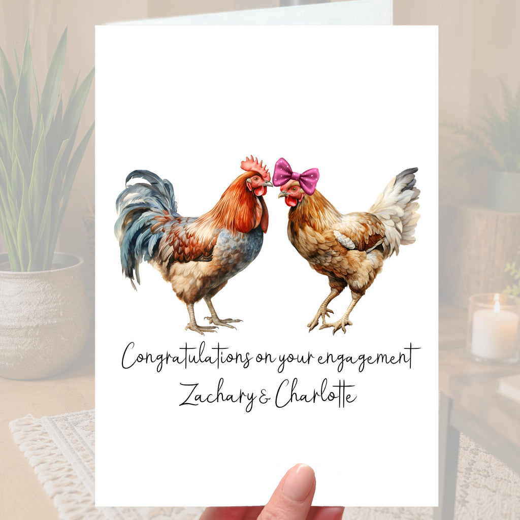 Chicken Engagement Card Personalised