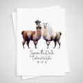 Save the Date Llama Wedding Card Personalised Bride & Groom Alpaca