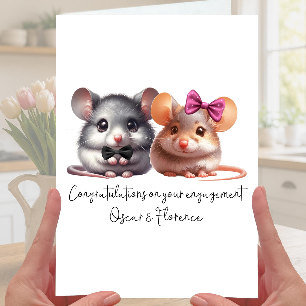 Mouse Engagement Card Personalised Mice Fiance