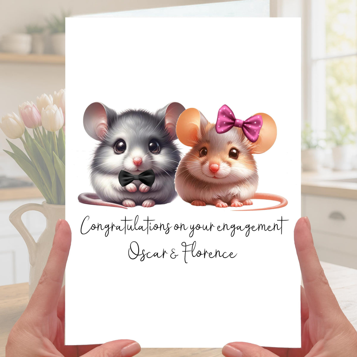 Mouse Engagement Card Personalised Mice Fiance
