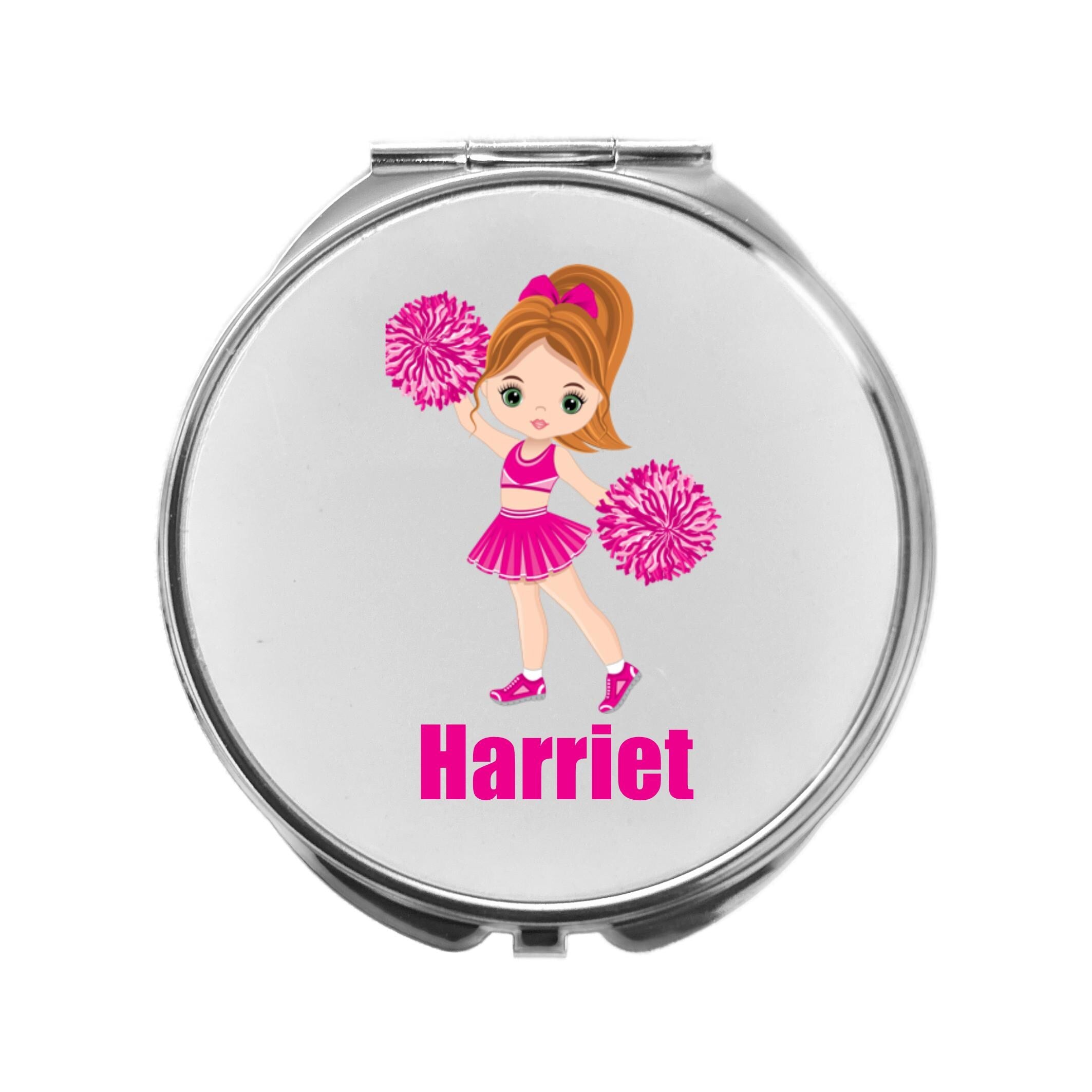 Cheerleader Mirror Compact Personalised Pink