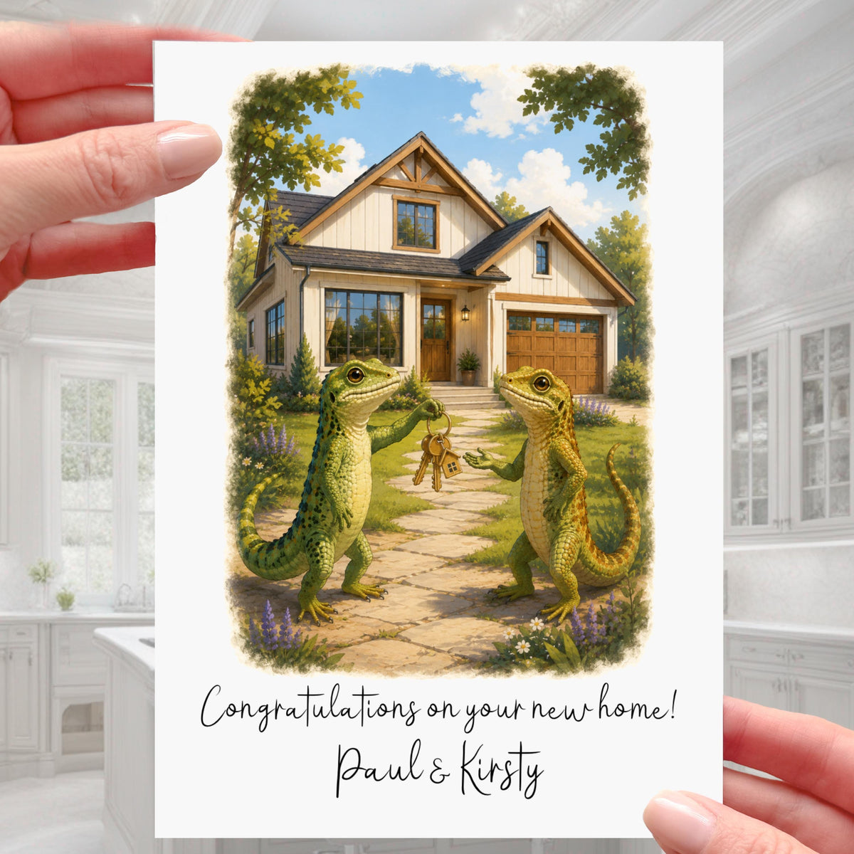 Lizard New House Card Personalised Home Moving