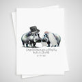Hippopotamus Wedding Card Personalised Bride & Groom Hippo