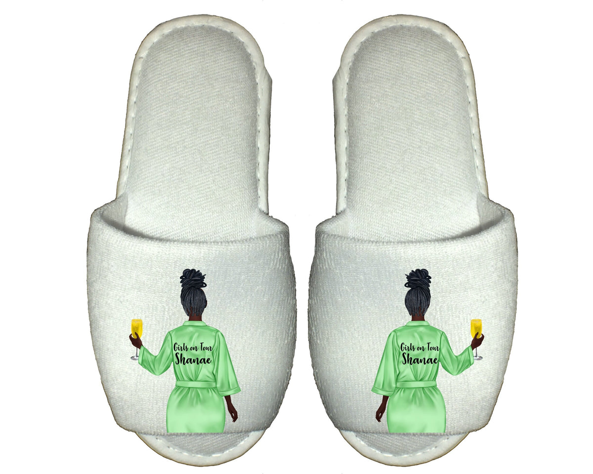 Personalized Spa Party Slippers: Girls Trip, Prom, Tea Party