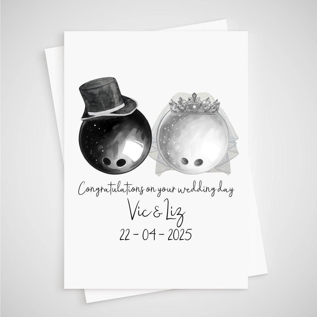 Bowling Wedding Card Personalised Ten-Pin Skittles