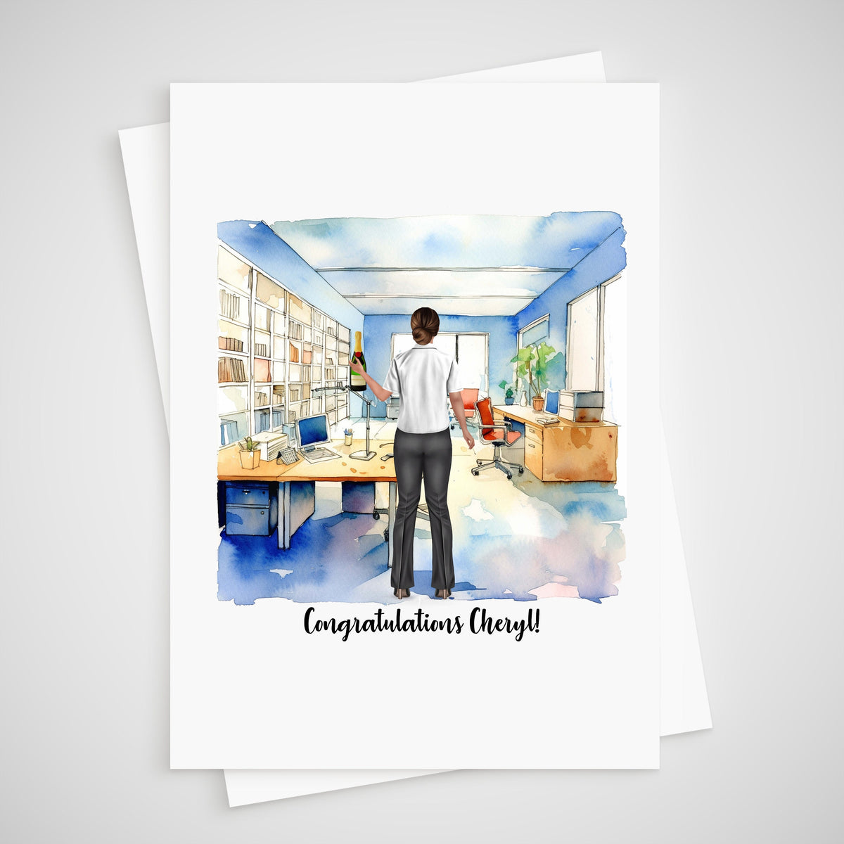 Office Worker Card Personalised New Job Congratulations