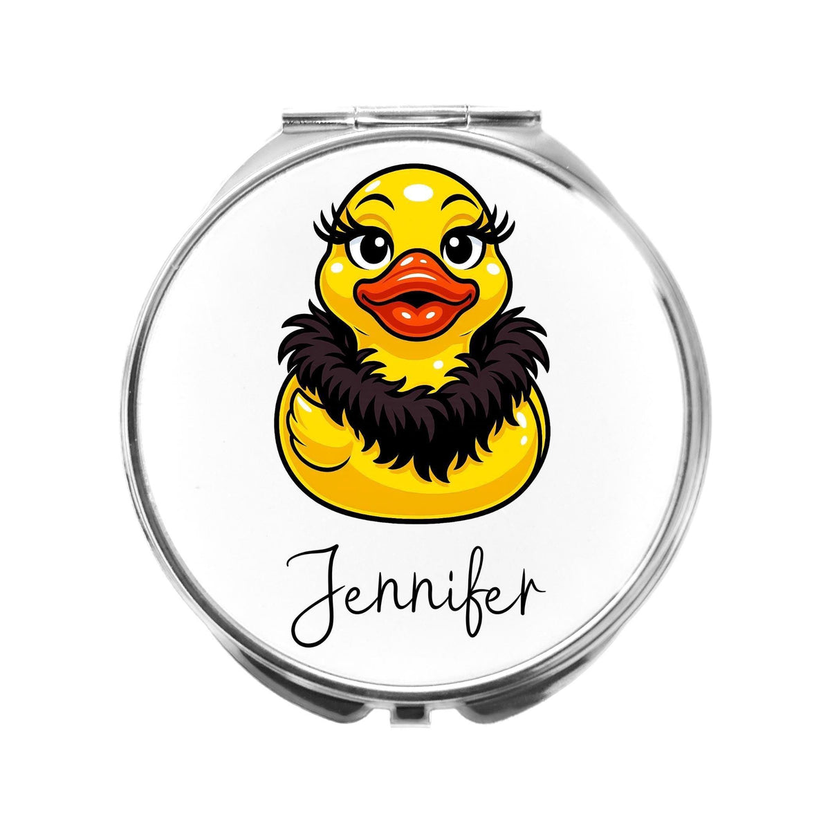 Rubber Duck Mirror Personalised Compact Gift Diva Glamorous
