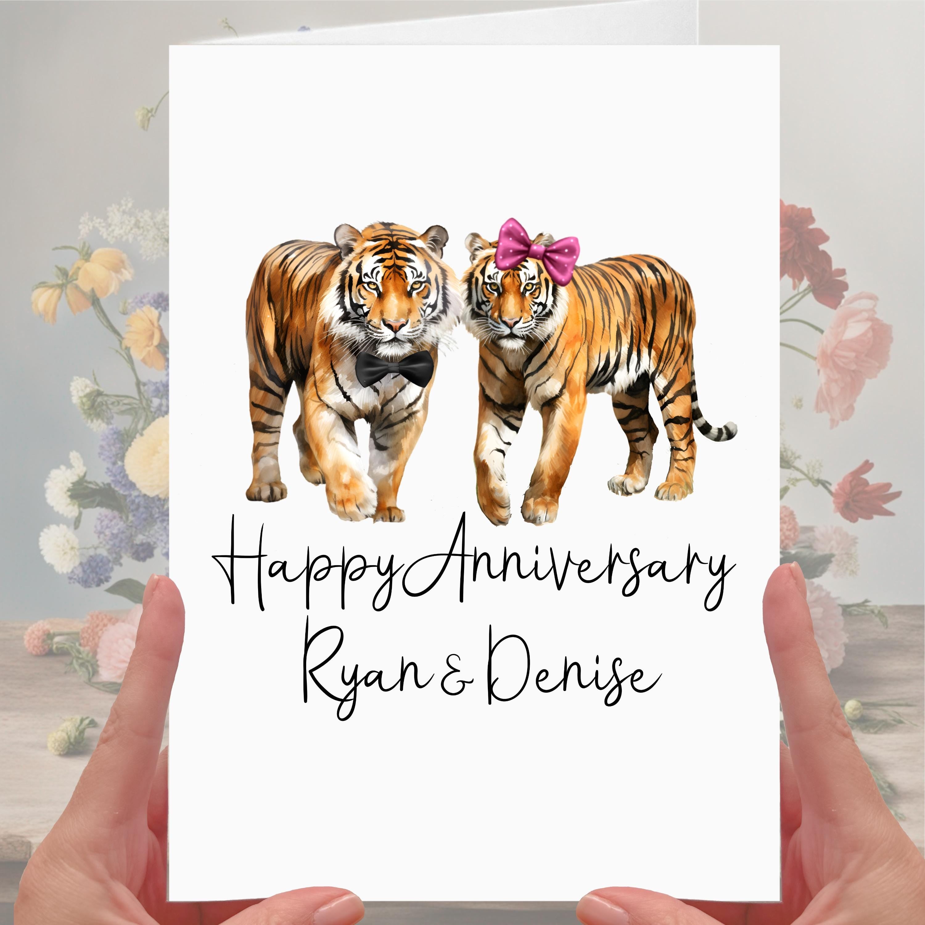 Tiger Anniversary Card Personalised