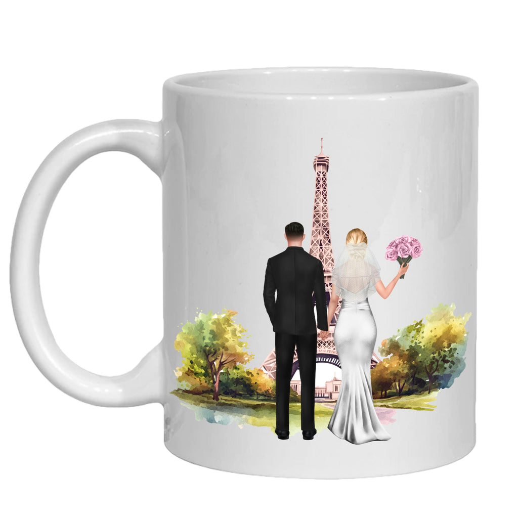 Personalized Paris Wedding Mug gift for Bride & Groom - france, Eiffel tower