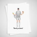 Tennis Card Personalised for him Thank you Congratulations Retired