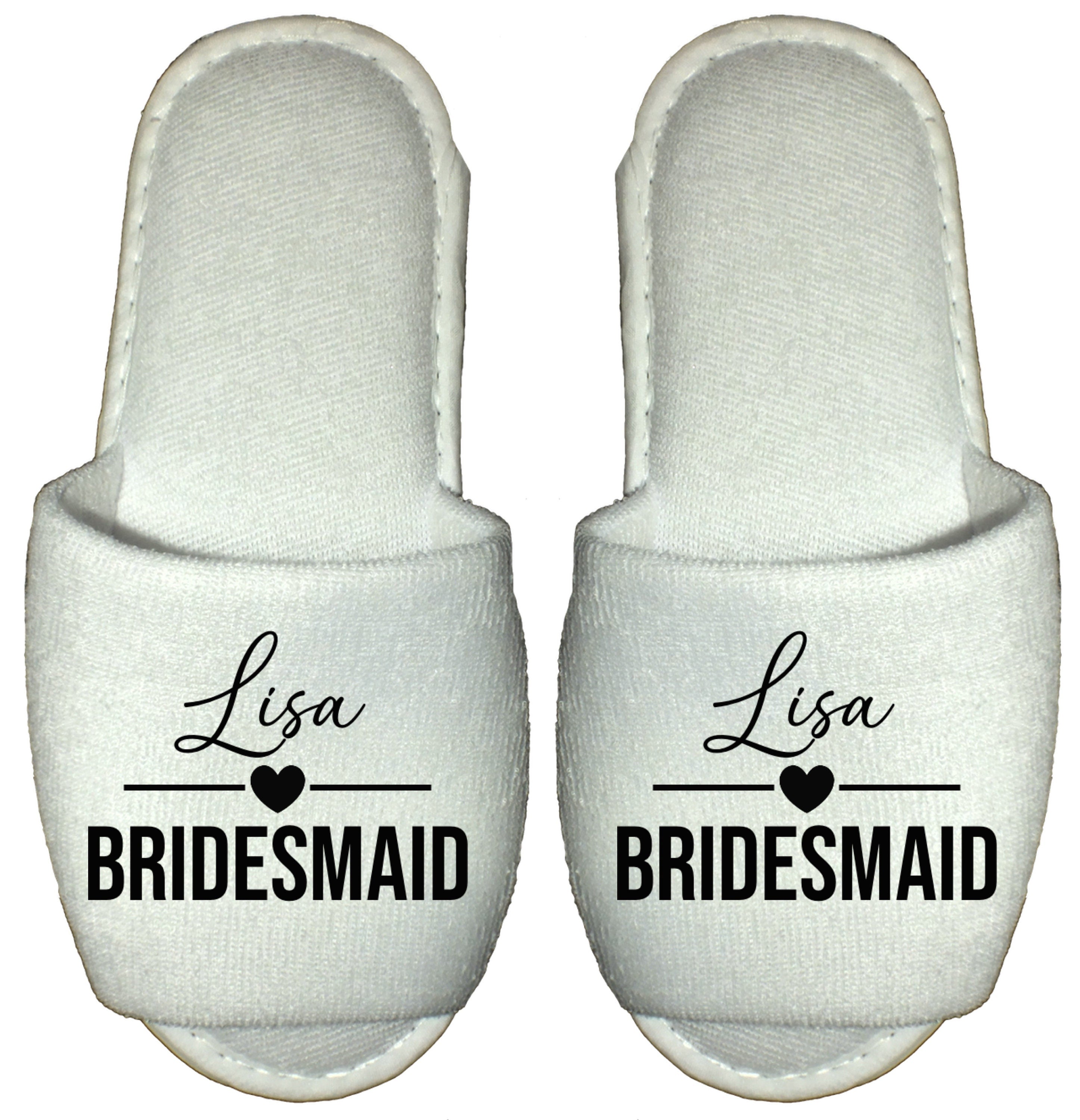 Bridesmaid & Bride Spa Slippers Personalised Flip Flops Pink Green Blue Purple