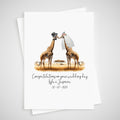 Giraffe Wedding Card Personalised Bride & Groom Safari