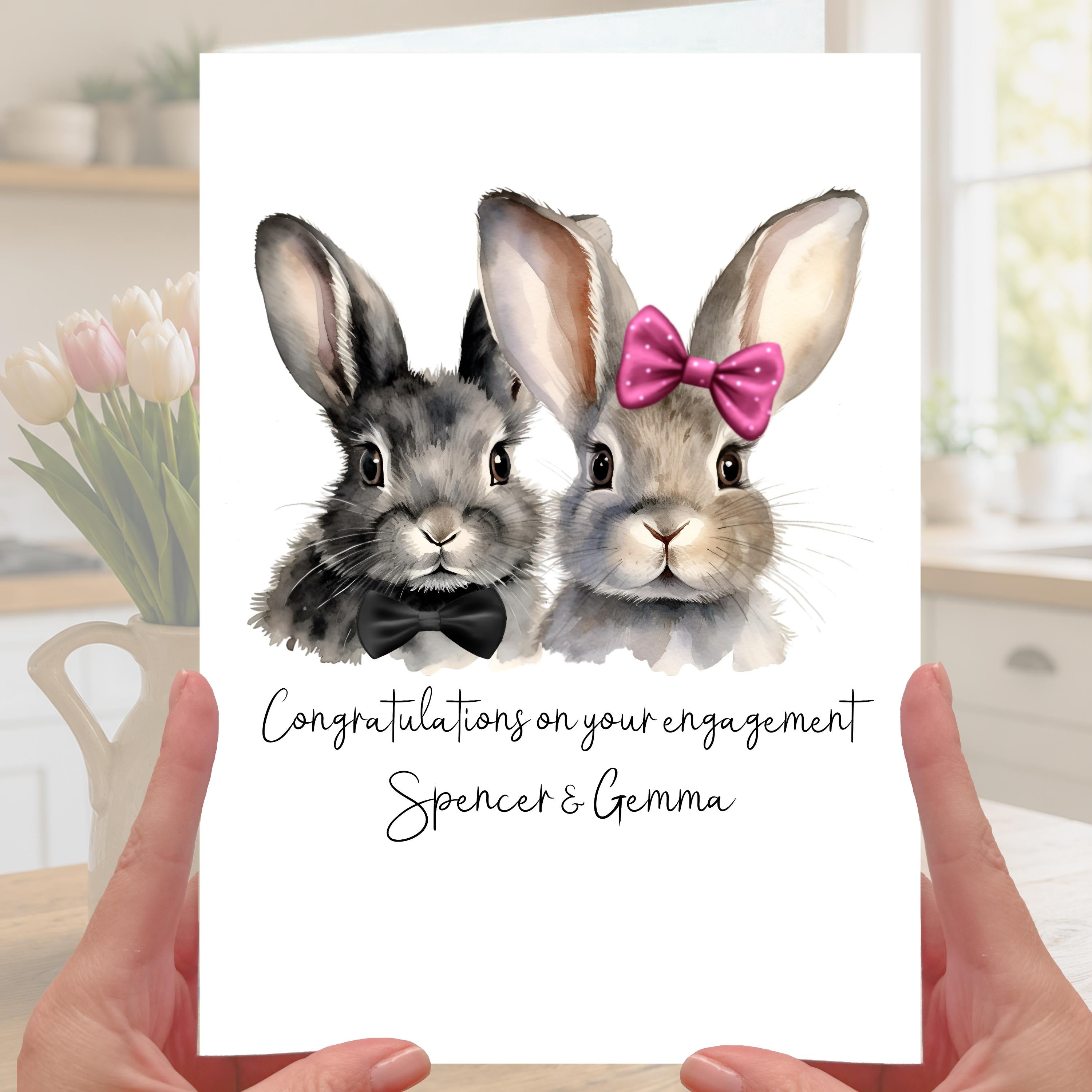 Rabbit Engagement Card Personalised