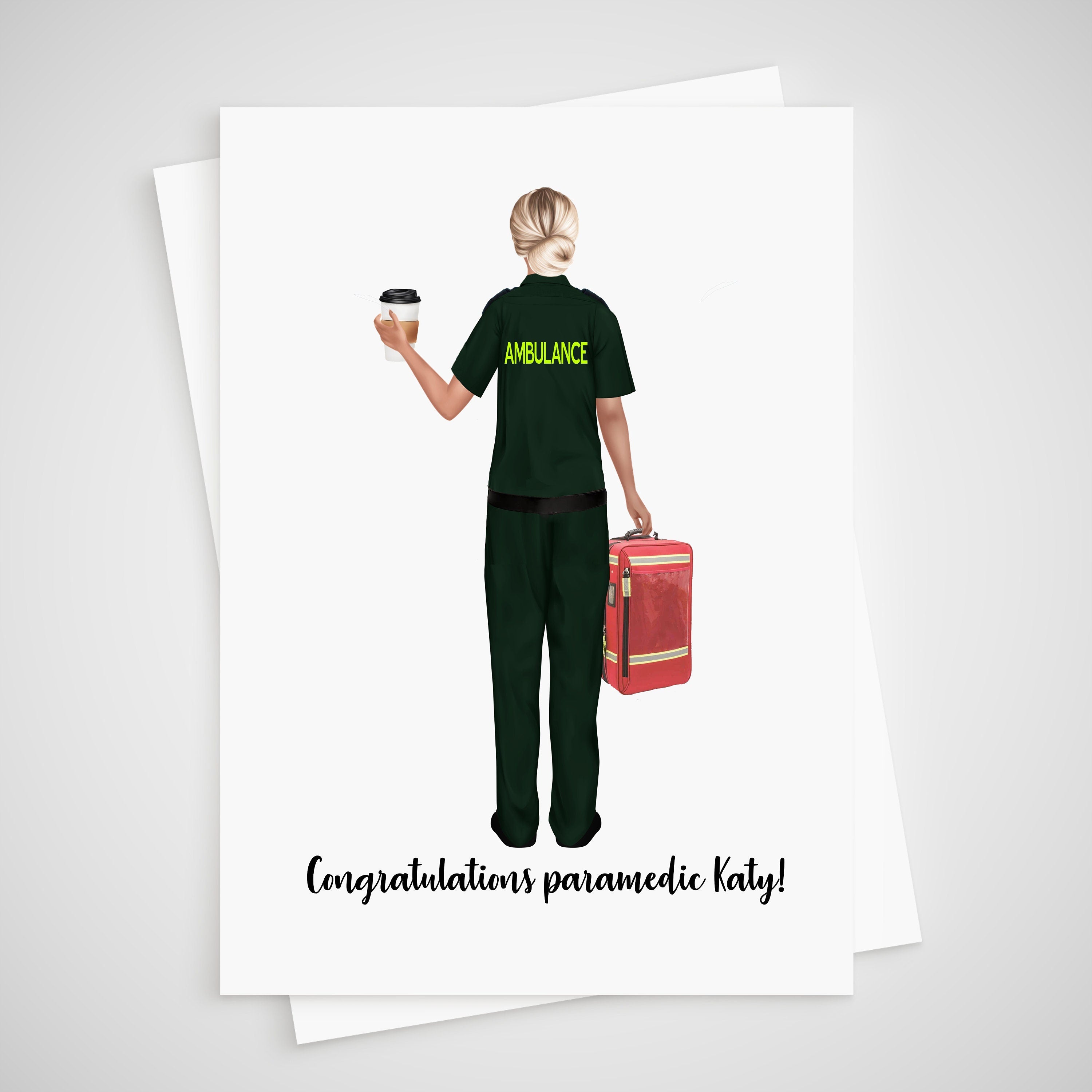 Paramedic New Job Card Personalised Congratulations becoming a paramedic
