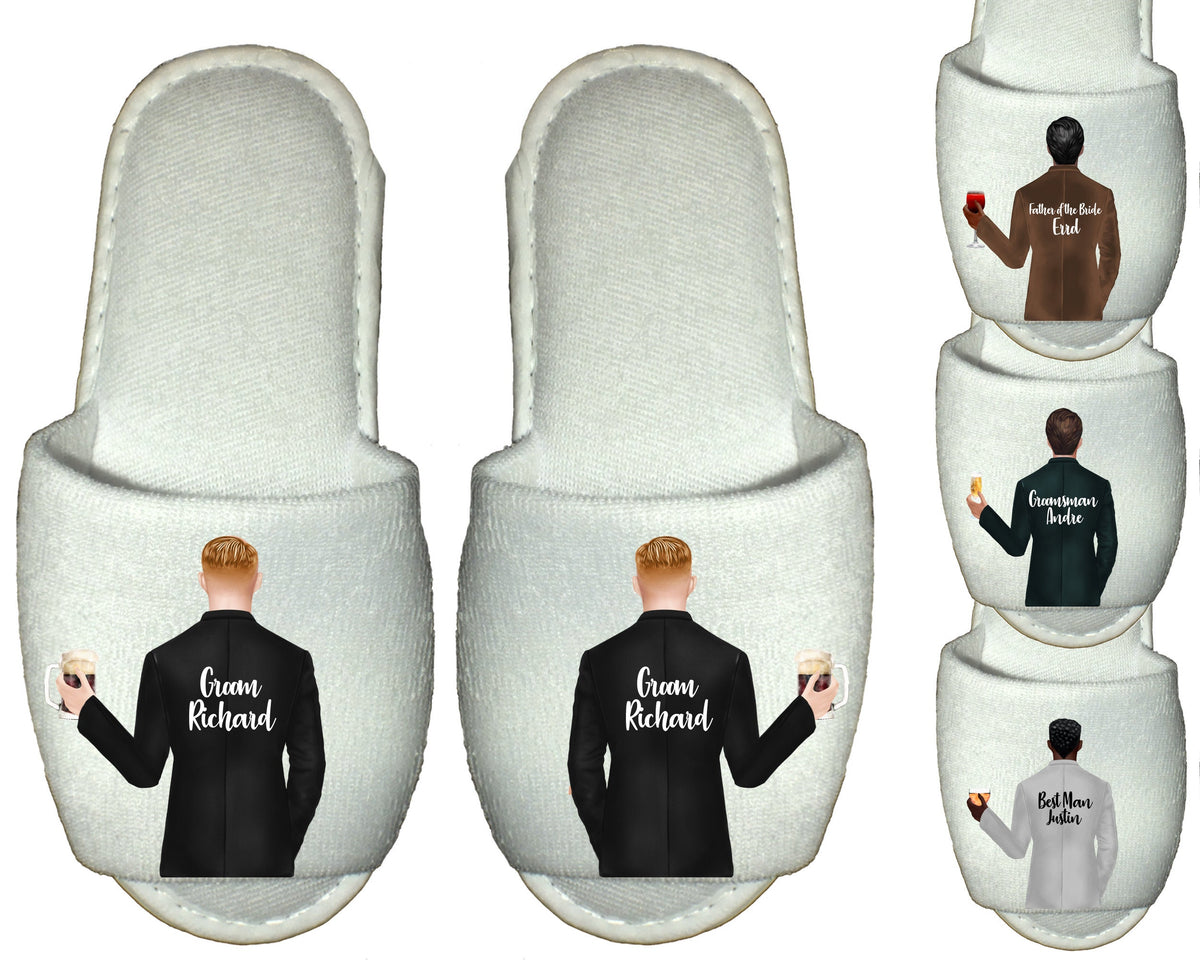 Personalized Groom Spa Slippers, Wedding Party Gifts