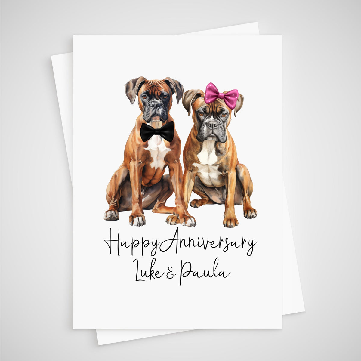 Boxer Anniversary Card Personalised Dog