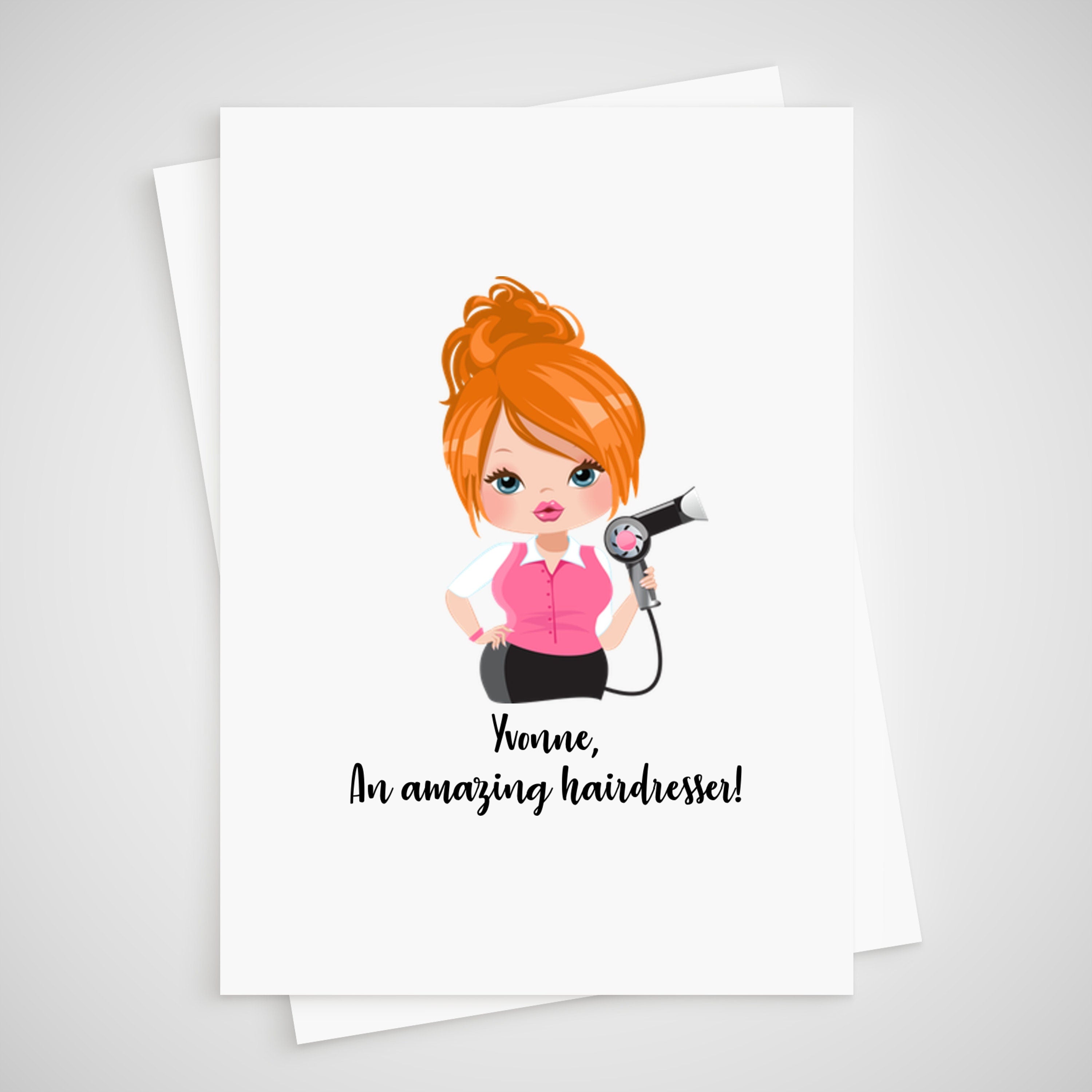 Hairdresser Card for hair stylist Personalised thank you