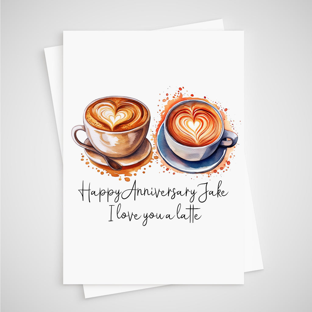 Coffee Anniversary Card Personalised