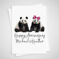 Panda Anniversary Card Personalised