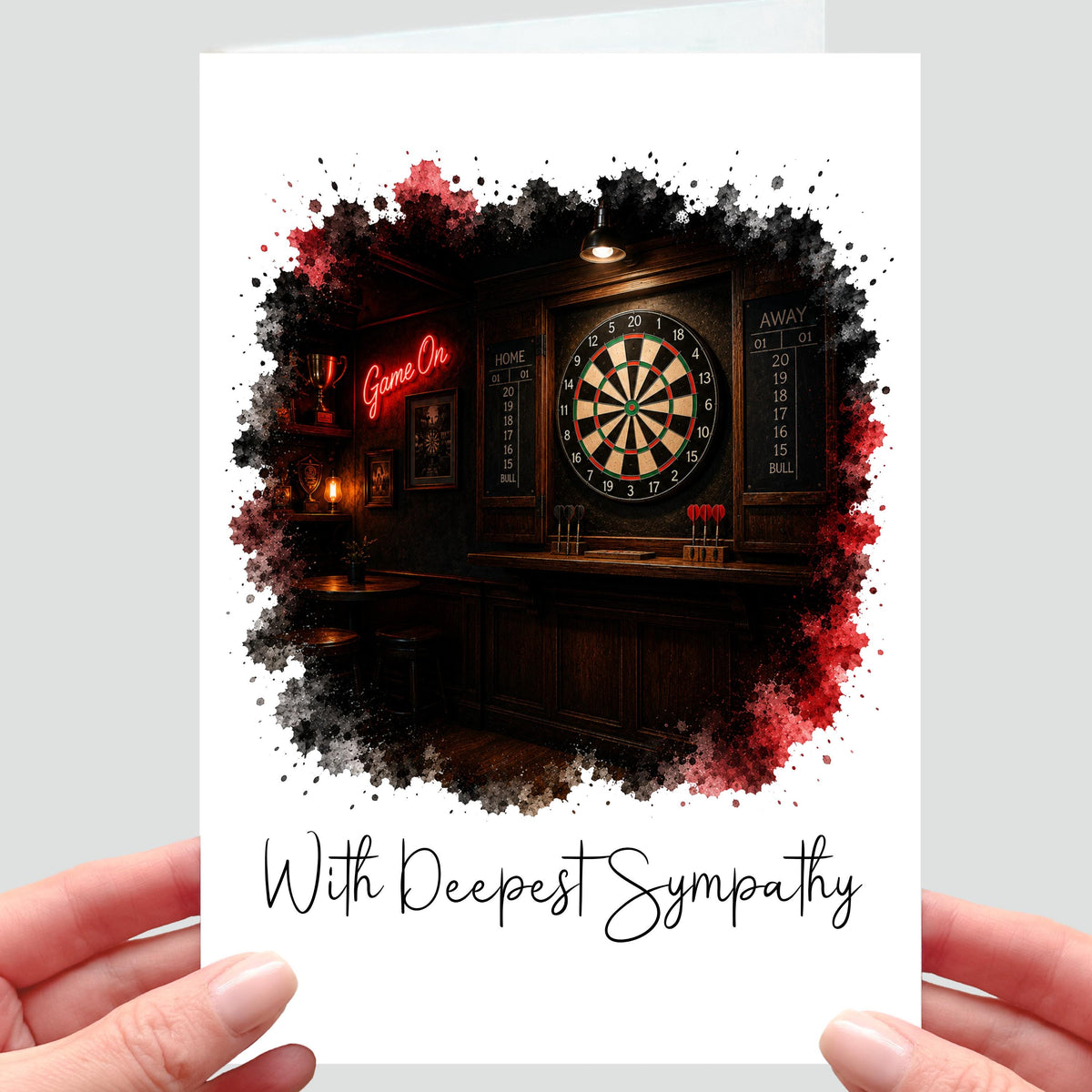 Darts Sympathy Card Grief Mourning Bereavement