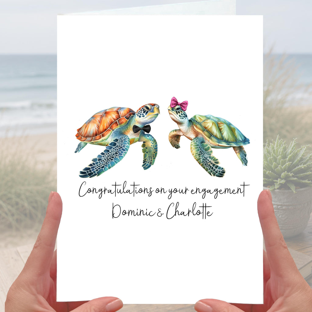 Sea Turtle Engagement Card Personalised