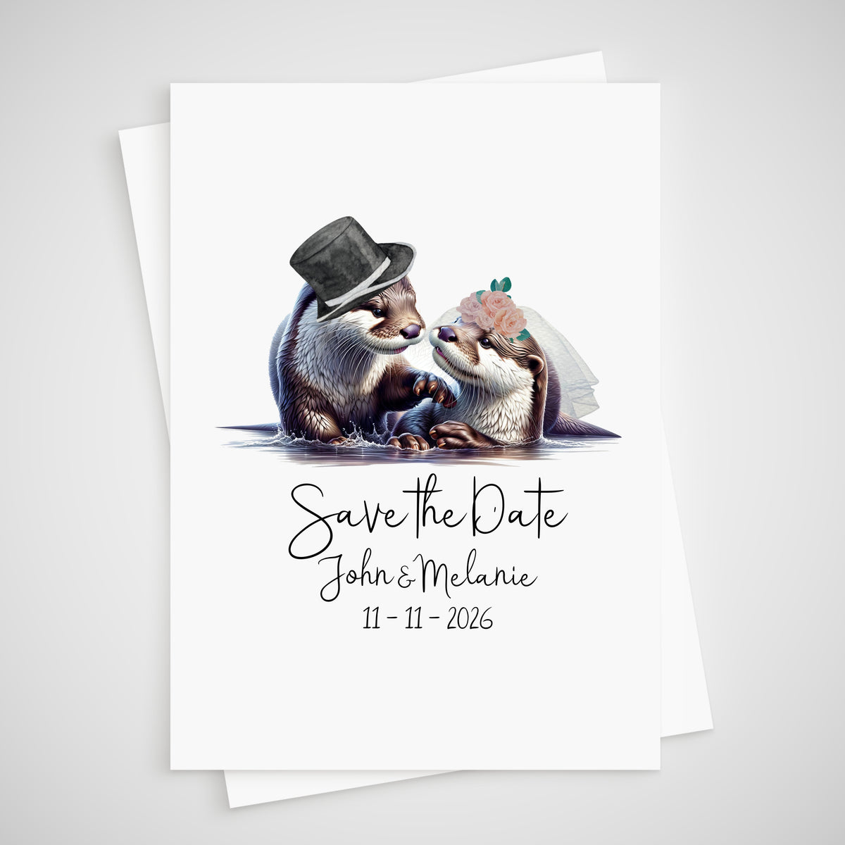 Otter Save the Date Wedding Card