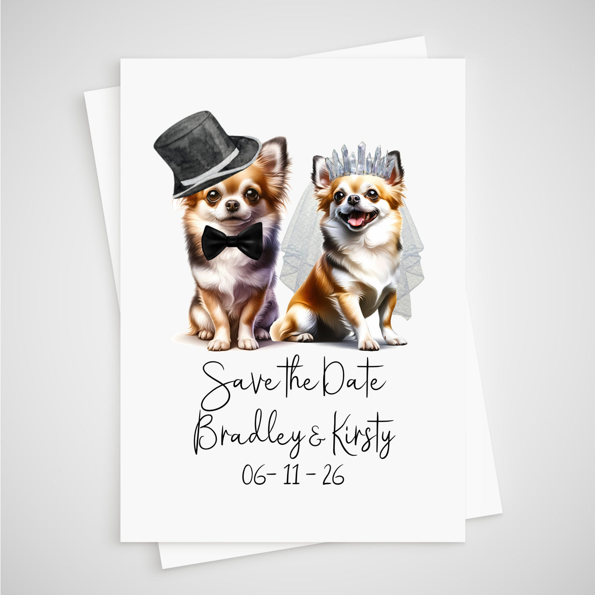 Chihuahua Save the Date Wedding Card Dog