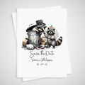 Racoon Save the Date Wedding Card Trash can