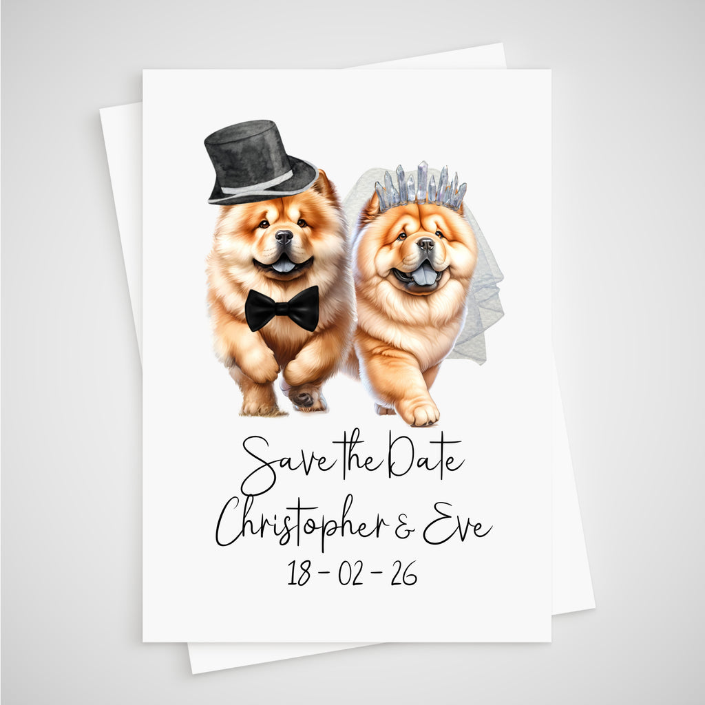 Chow Chow Save the Date Wedding Card Dog