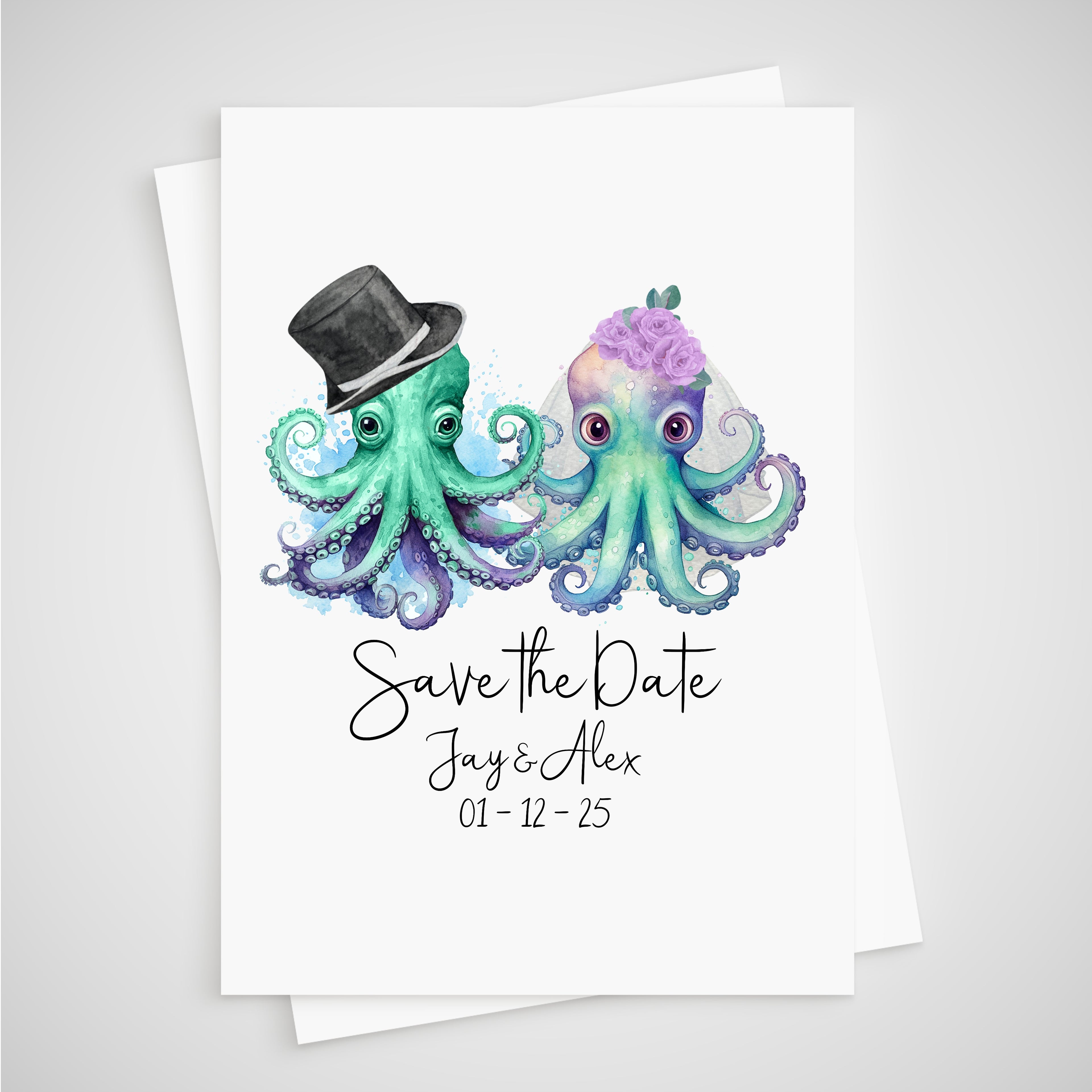 Octopus Save the Date Wedding Card
