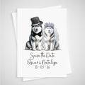 Husky Dog Save the Date Wedding Card