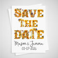 Yelllow Flower Save the Date Wedding Card Floral Sunflower Bees