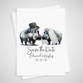 Hippopotamus Save the Date Wedding Card Hippo