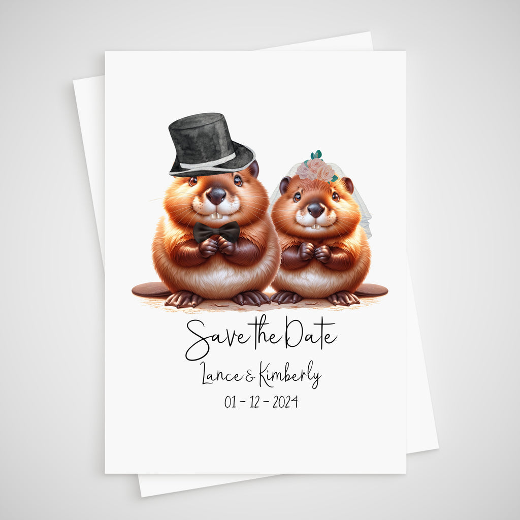 Beaver Save the Date Wedding Card