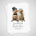 Labrador Dog Save the Date Wedding Card Golden