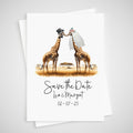 Giraffe Save the Date Wedding Card Safari