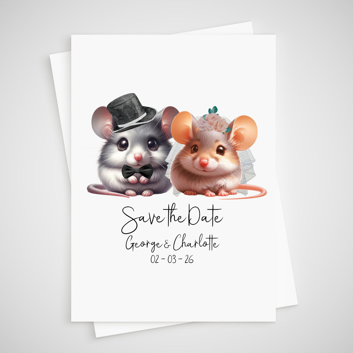 Mouse Save the Date Wedding Card