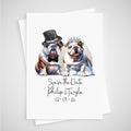 Bulldog Save the Date Wedding Card Dog