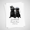 Black Labrador Dog Save the Date Wedding Card