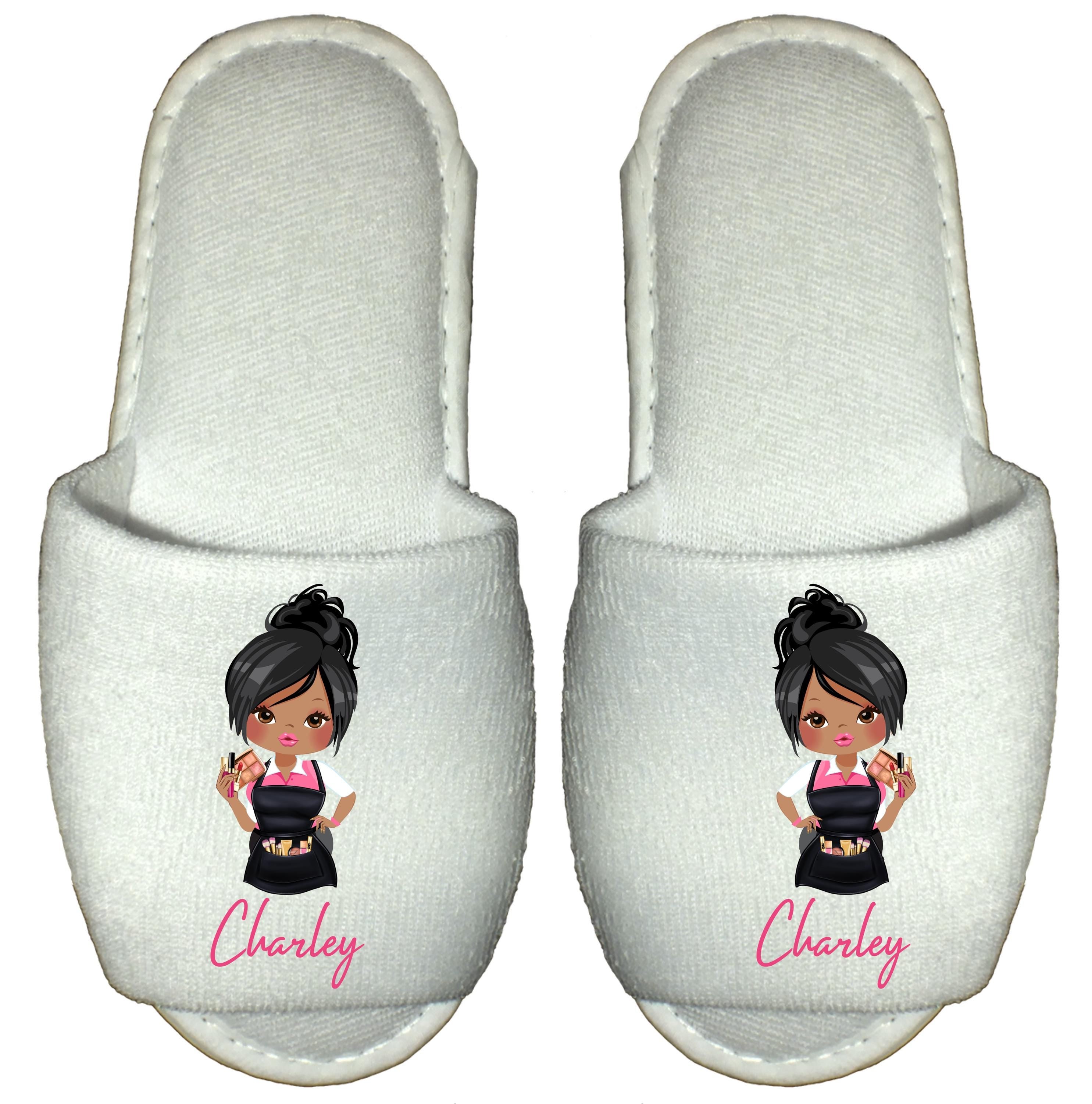 Personalised Makeup Artist Spa Slippers custom beautician