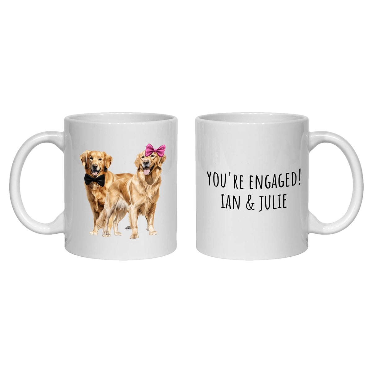 Golden Retriever Engagement Personalised Mug Dogs Gift