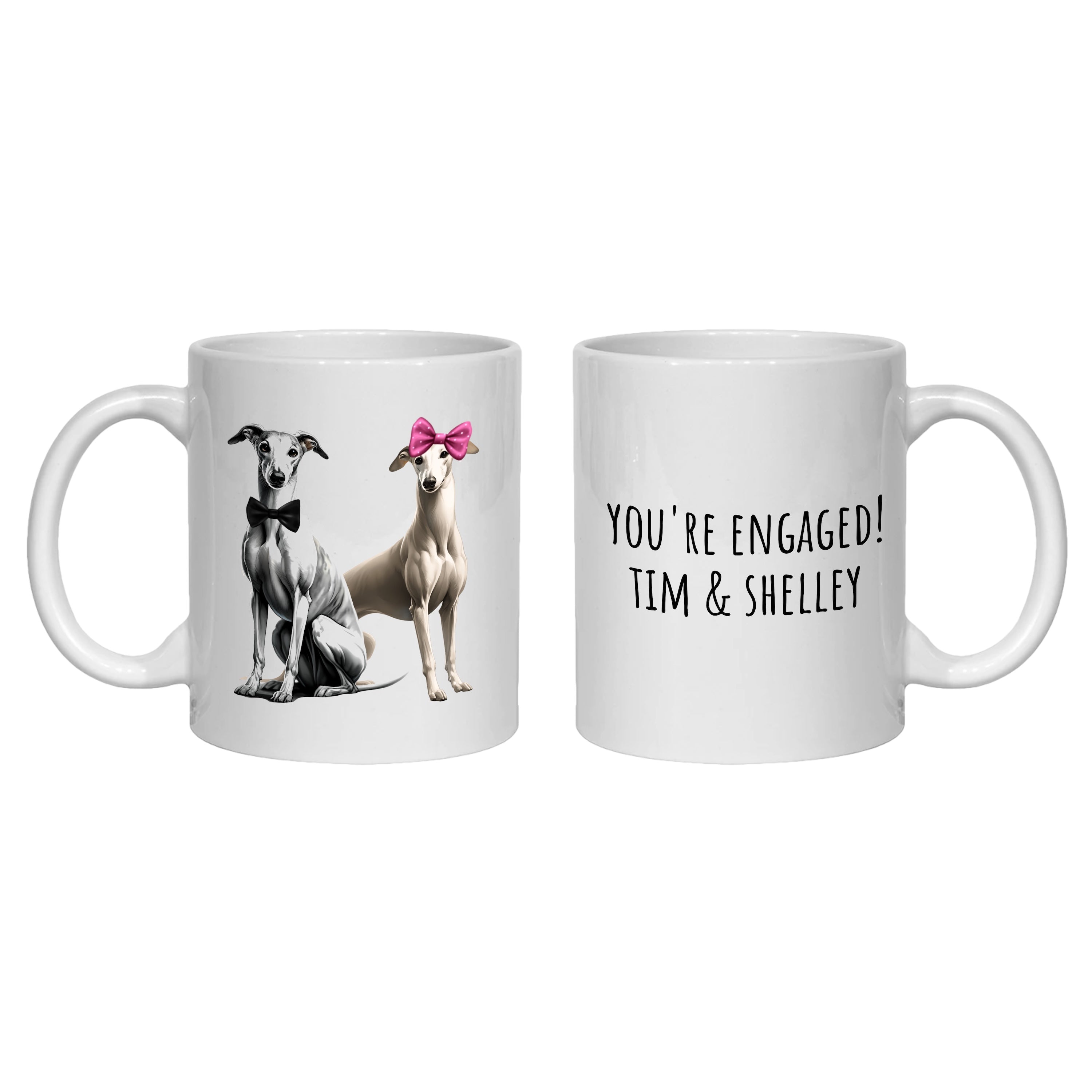 Greyhound Whippet Engagement Personalised Mug Dogs Gift