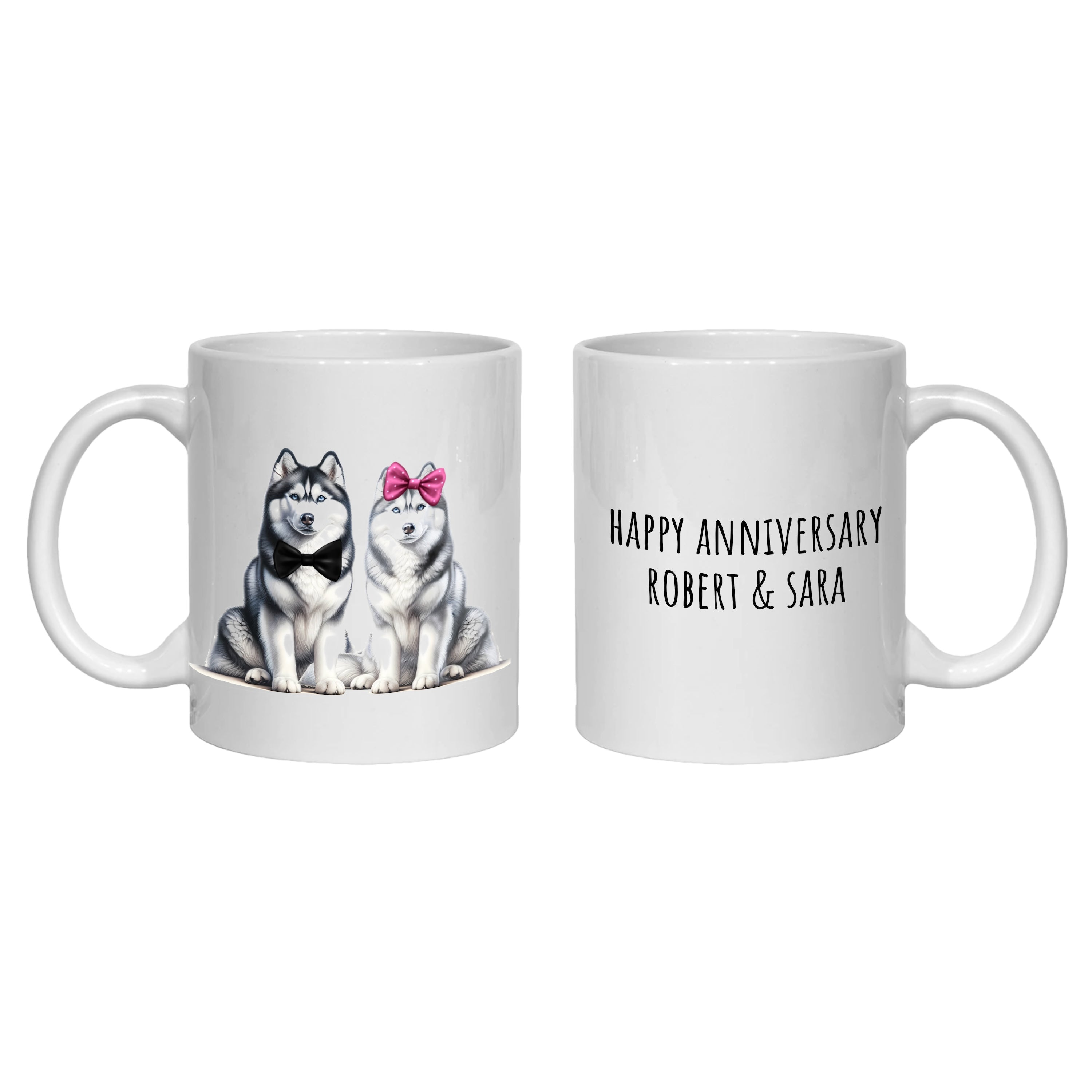 Husky Anniversary Personalised Mug Dogs Gift