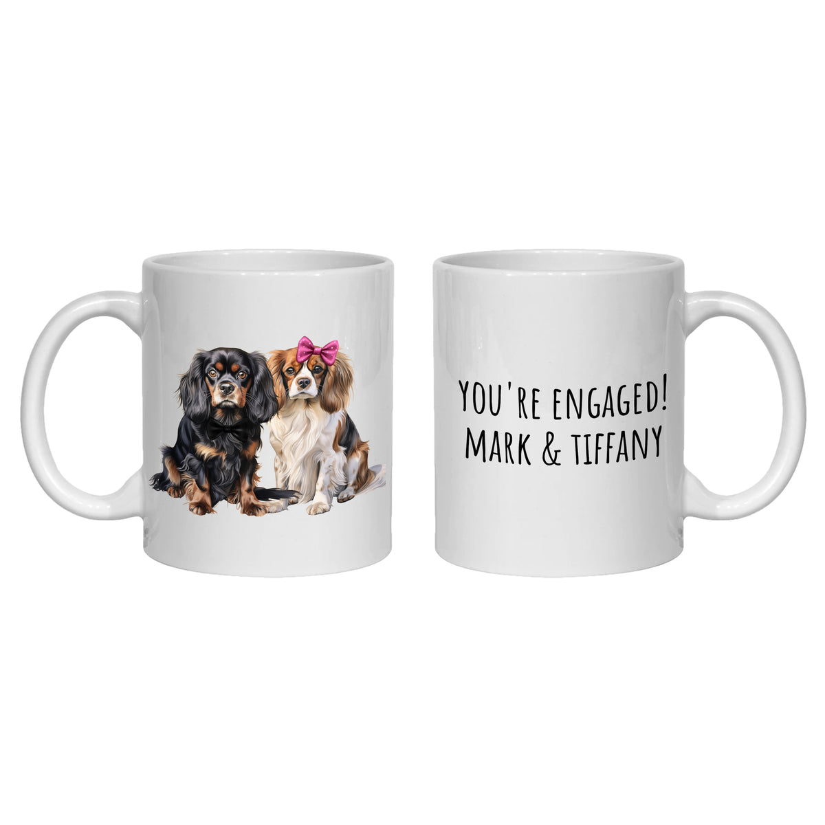 King Charles Spaniel Engagement Personalised Mug Dogs Gift