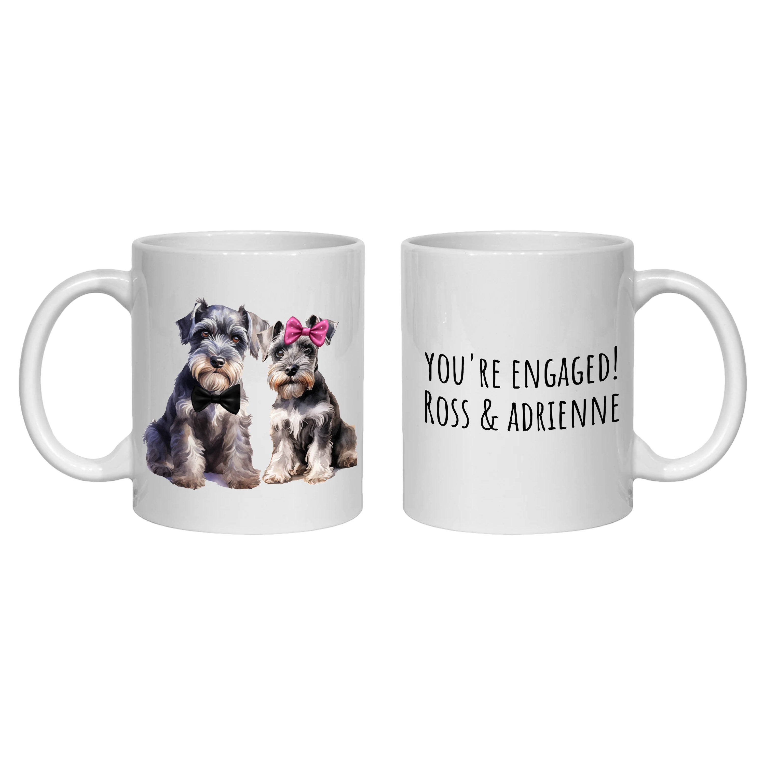 Miniature Schnauzer Engagement Personalised Mug Dogs Gift